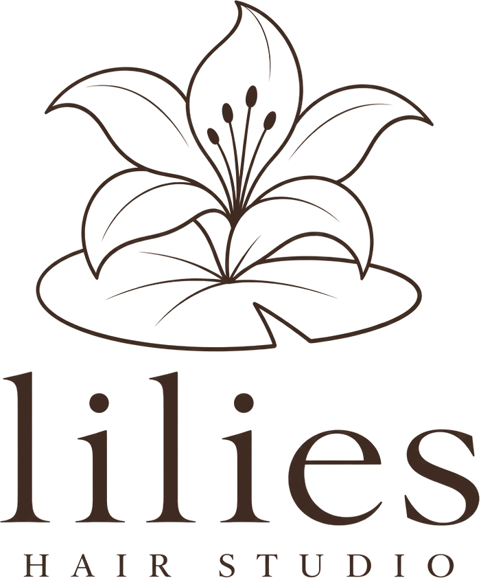 Lilies Hair Studio — outlined lily flower on lily pad